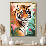 Orange Tiger Portrait In Tropical Jungle - Tiger Home Decor Art