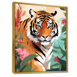 Orange Tiger Portrait In Tropical Jungle - Tiger Home Decor Art