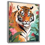 Orange Tiger Portrait In Tropical Jungle - Tiger Home Decor Art