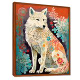 Powerful White Owl In Boho Forest Retro Illustration - Wolf Canvas Wall Art
