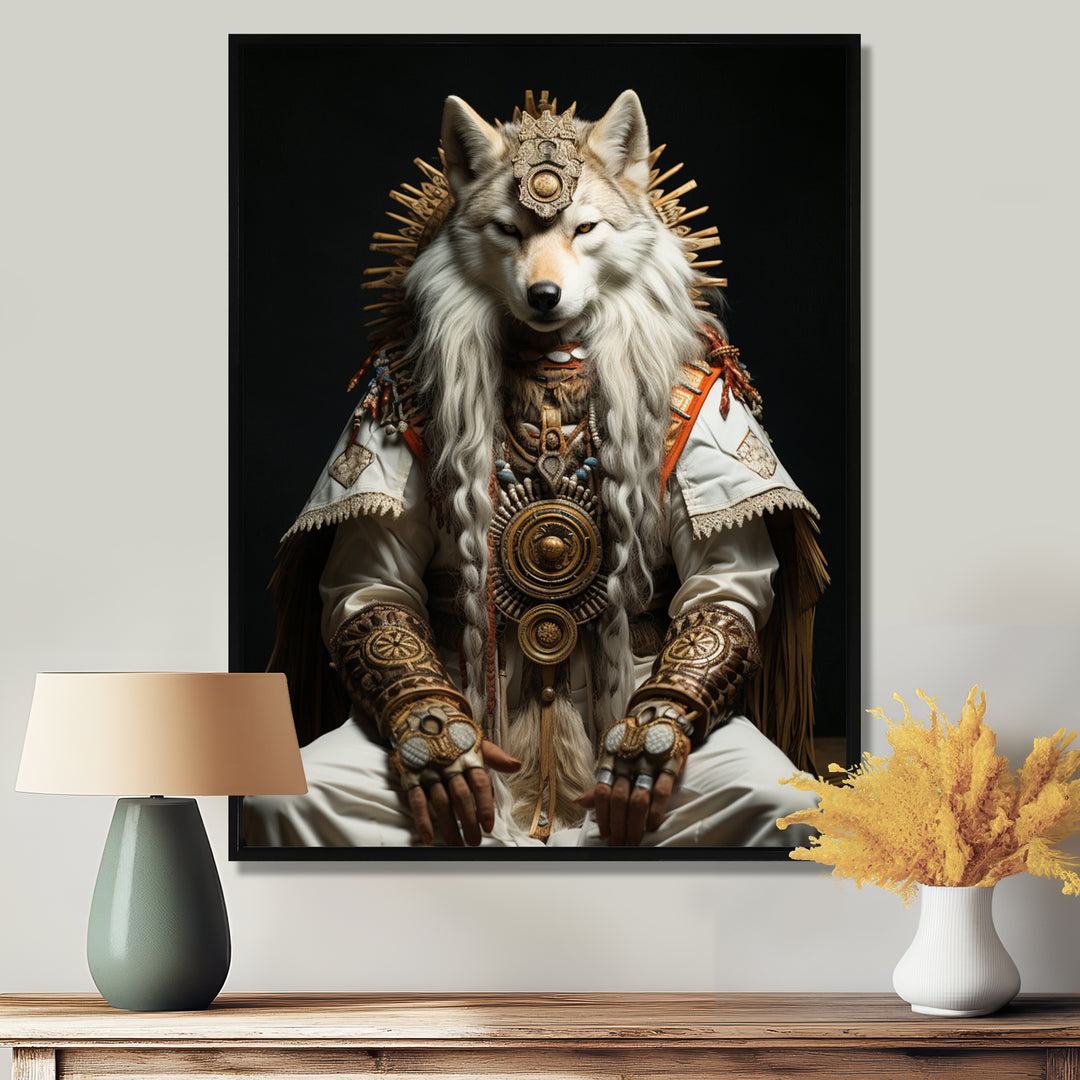 White Wolf Shaman Tribal Wisdom - White Wolf Wall Art