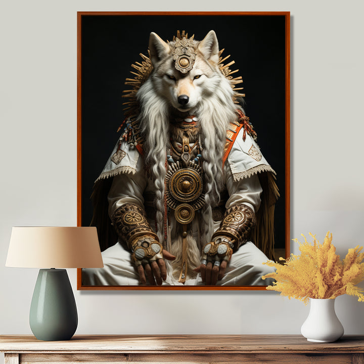 White Wolf Shaman Tribal Wisdom - White Wolf Wall Art