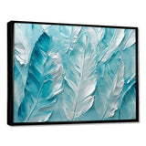 Bold White And Turquoise Boho Feathers Painting - Feathers Living Room Wall Art