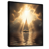 Sailboat Tranquility God Rays After The Storm - Boat Canvas Wall Art