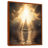 Sailboat Tranquility God Rays After The Storm - Boat Canvas Wall Art