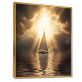 Sailboat Tranquility God Rays After The Storm - Boat Canvas Wall Art