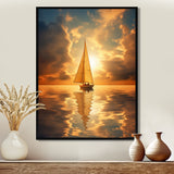 Majestic Ocean Sailboat Sunset After The Storm I - Boat Canvas Wall Art
