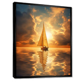 Majestic Ocean Sailboat Sunset After The Storm I - Boat Canvas Wall Art
