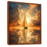 Majestic Ocean Sailboat Sunset After The Storm I - Boat Canvas Wall Art