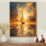 Majestic Ocean Sailboat Sunset After The Storm I - Boat Canvas Wall Art