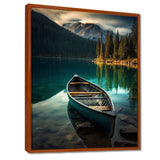Canoe On Blue Forest Mountain Lake - Boat Canvas Wall Art