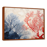 Red And Blue Deep Ocean Coral Retro Illustration - Coral Wall Art Prints