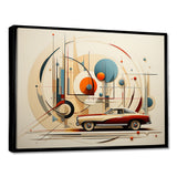 Mid Century Red Car Geometrics - Car Vintage Canvas Wall Art