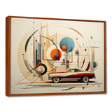 Mid Century Red Car Geometrics - Car Vintage Canvas Wall Art