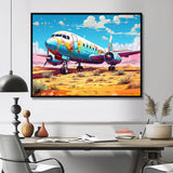 Blue Sky Nostalgia Floral Mourning - Plane Canvas Wall Art