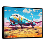 Blue Sky Nostalgia Floral Mourning - Plane Canvas Wall Art