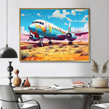 Blue Sky Nostalgia Floral Mourning - Plane Canvas Wall Art