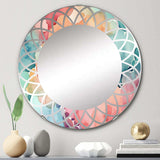 Pink and Teal Enchanted Spills - Abstract Wall Mirror