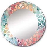 Pink and Teal Enchanted Spills - Abstract Wall Mirror