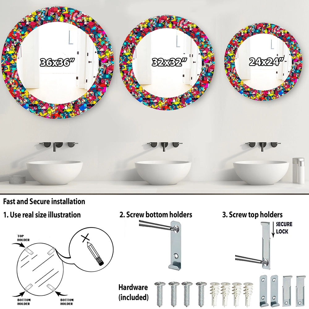 Modern Wall Mirror - Kids Geometric - Printed Mirror