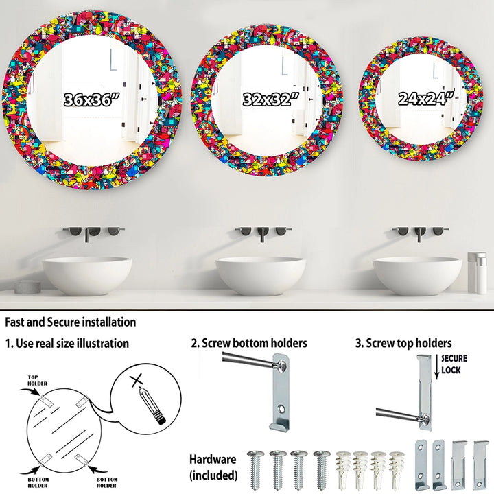 Modern Wall Mirror - Kids Geometric - Printed Mirror