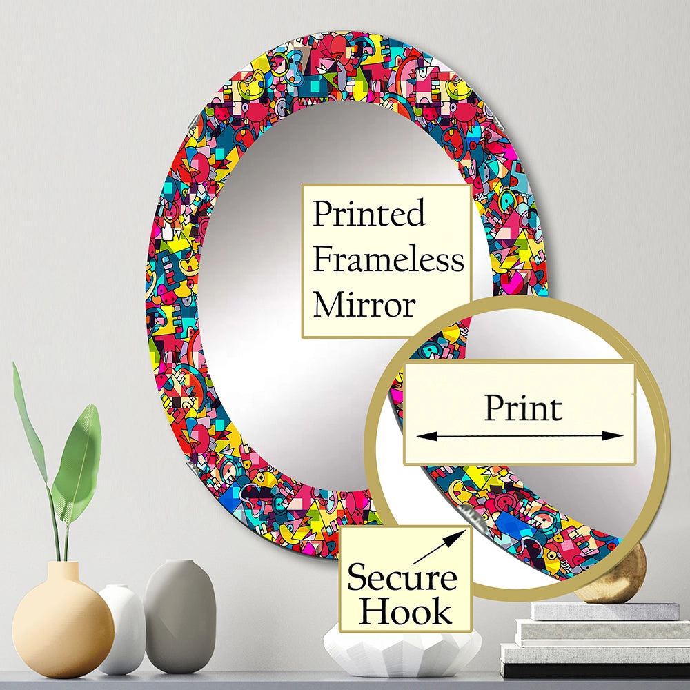 Modern Wall Mirror - Kids Geometric - Printed Mirror