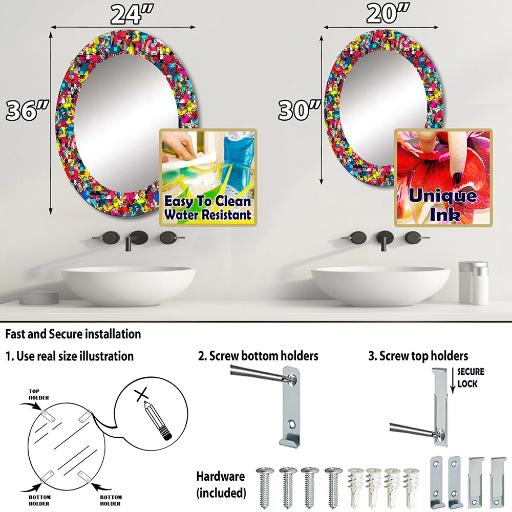 Modern Wall Mirror - Kids Geometric - Printed Mirror