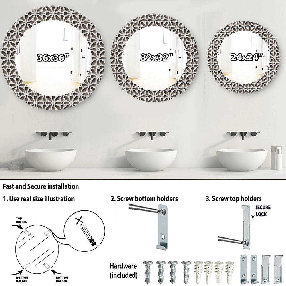 Abstract Large Wall Mirror - Scandinavian - Round Mirror