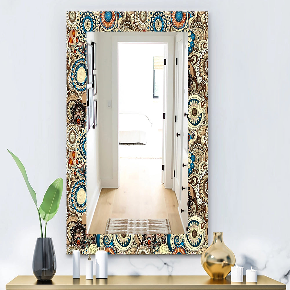 Paisley Rectangle Wall Mirror - The Curated Nomad Paisley - Large Mirror