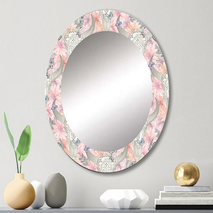 Bohemian Decorative Mirror - Pink Blossom - Large Wall Mirror