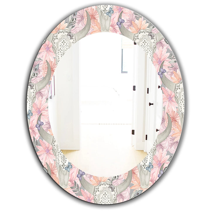 Bohemian Decorative Mirror - Pink Blossom - Large Wall Mirror