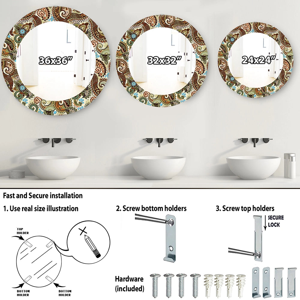 Bohemian Wall Mirror - Paisley - Printed Mirror