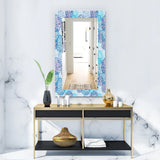 Abstract Rectangle Wall Mirror - Sea Motif Pattern - Large Mirror