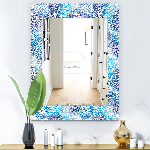 Abstract Rectangle Wall Mirror - Sea Motif Pattern - Large Mirror
