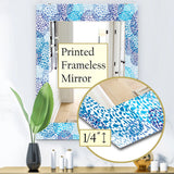 Abstract Rectangle Wall Mirror - Sea Motif Pattern - Large Mirror