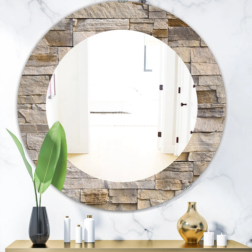 Rustic Stone Wall Mirror - Stone - Decorative Mirror