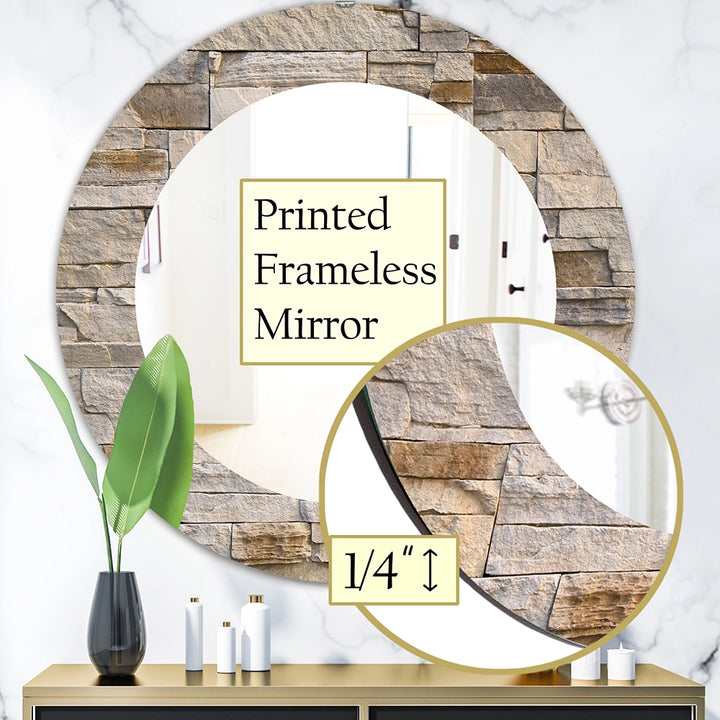 Rustic Stone Wall Mirror - Stone - Decorative Mirror