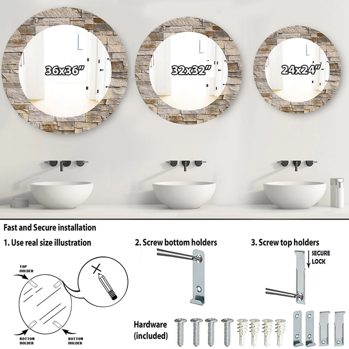 Rustic Stone Wall Mirror - Stone - Decorative Mirror