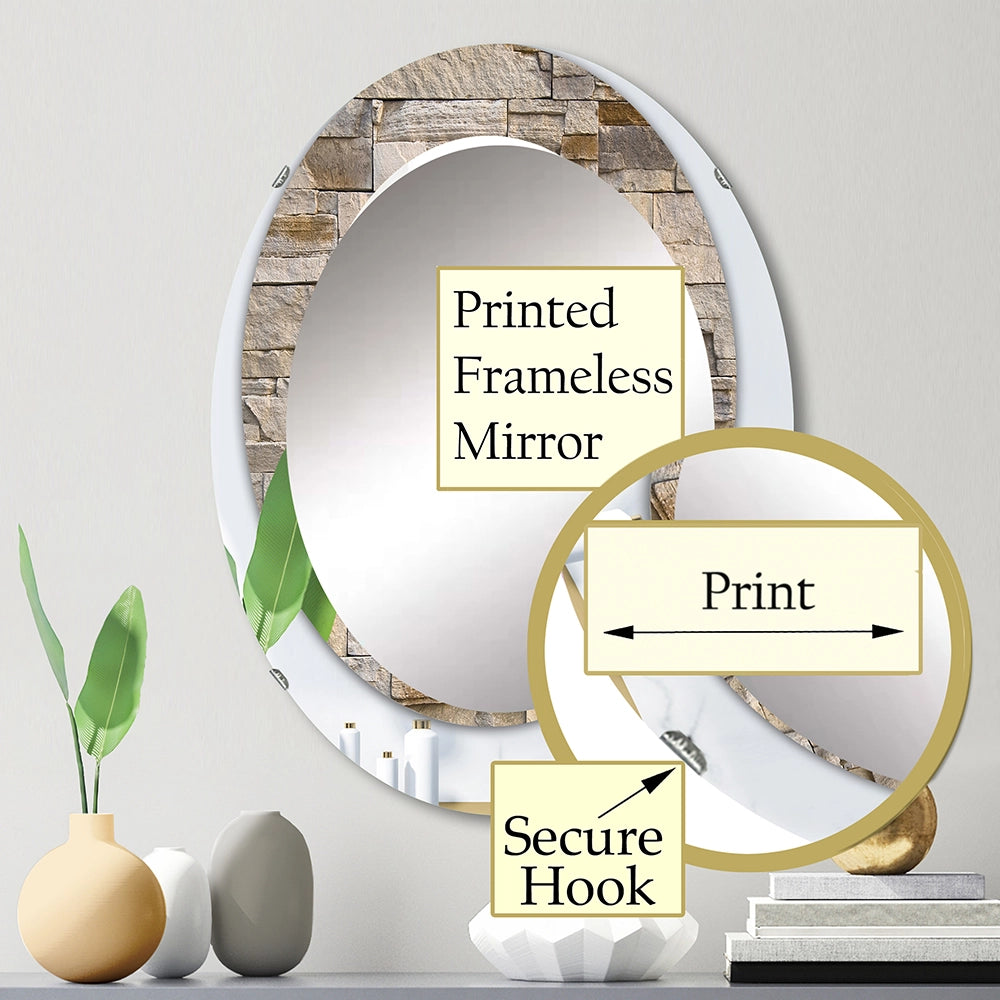 Rustic Stone Wall Mirror - Stone - Decorative Mirror