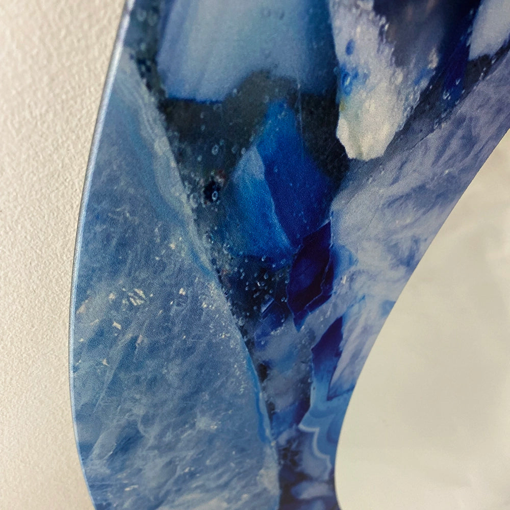 Mid-Century Modern Wall Mirror - Blue Agate Geode - Decorative Mirror