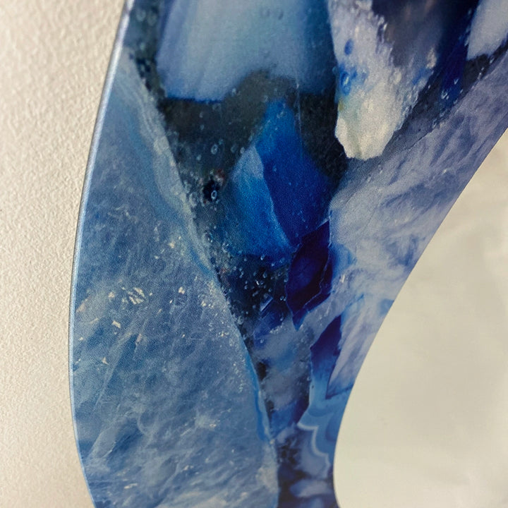 Mid-Century Modern Wall Mirror - Blue Agate Geode - Decorative Mirror