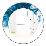 Abstract Marble Decorative Mirror - Blue and White Marble Acrylic - Round Mirror