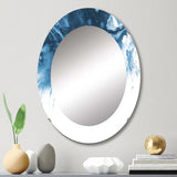 Abstract Marble Decorative Mirror - Blue and White Marble Acrylic - Round Mirror