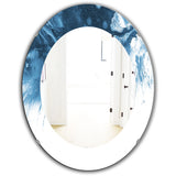 Abstract Marble Decorative Mirror - Blue and White Marble Acrylic - Round Mirror