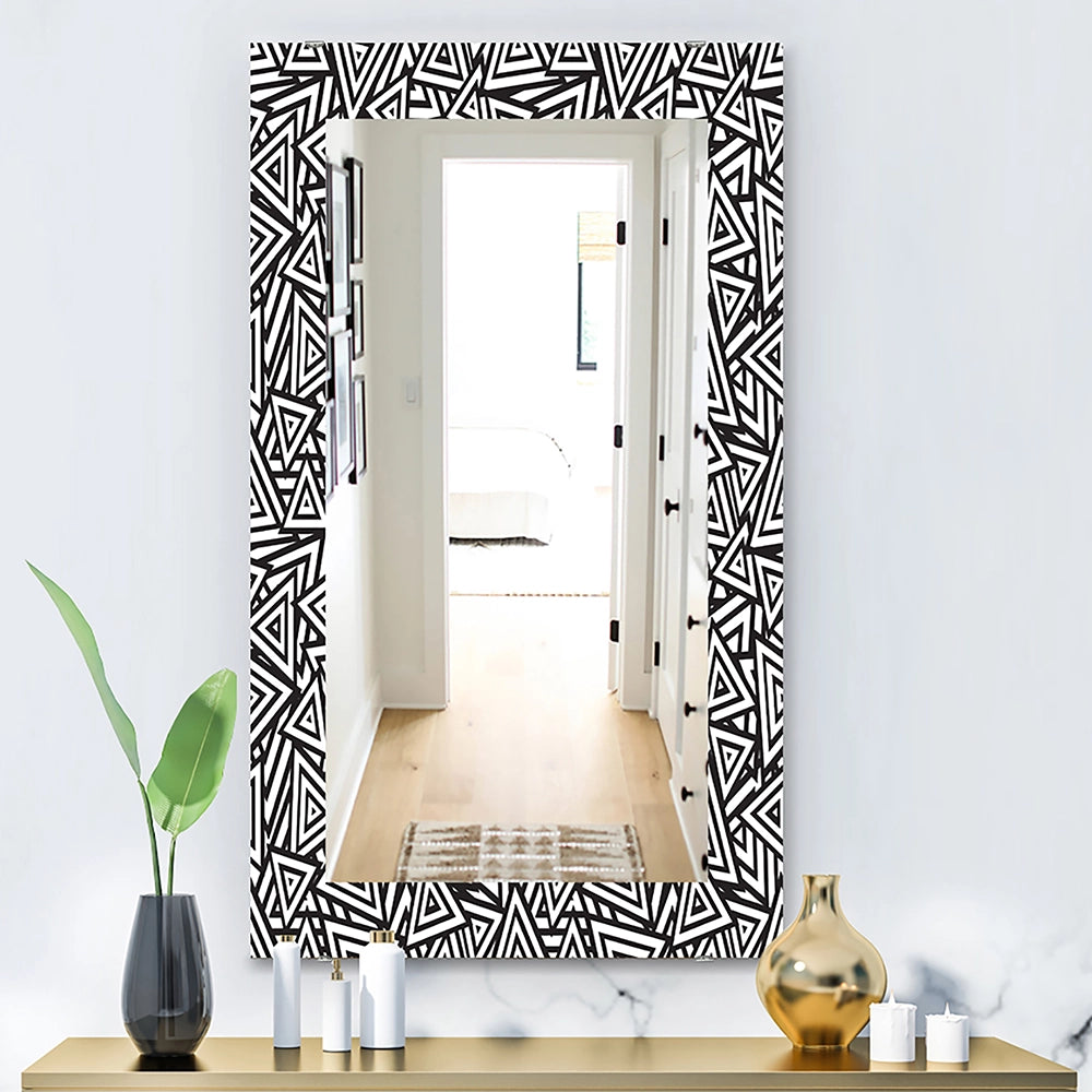 Abstract Rectangle Wall Mirror - Black &amp; White - Large Mirror