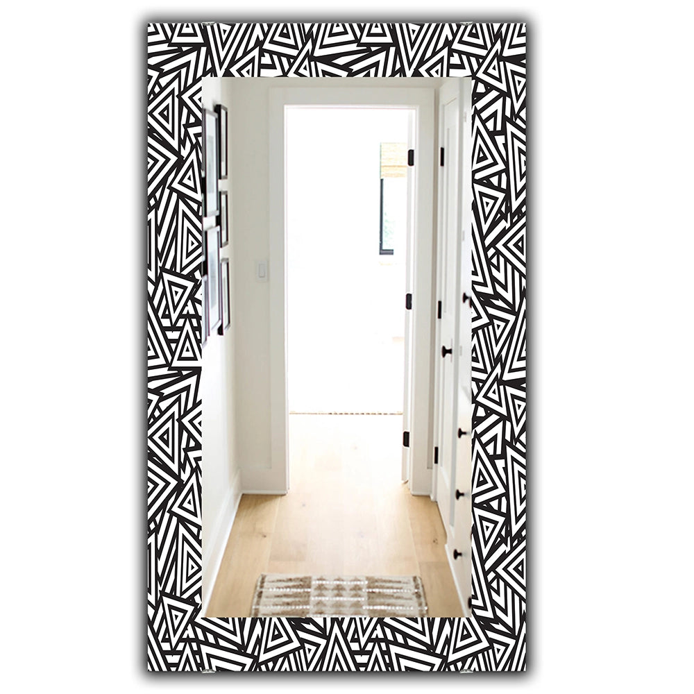 Abstract Rectangle Wall Mirror - Black &amp; White - Large Mirror