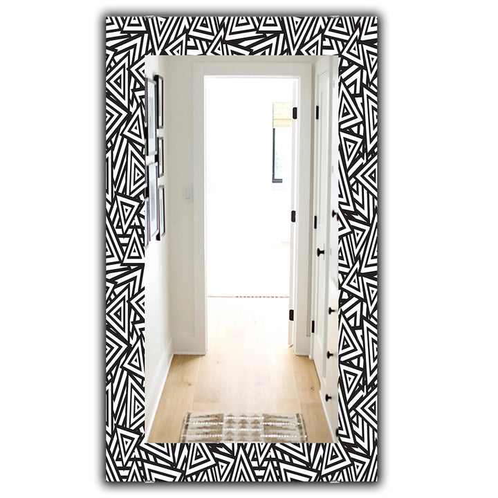 Abstract Rectangle Wall Mirror - Black &amp; White - Large Mirror