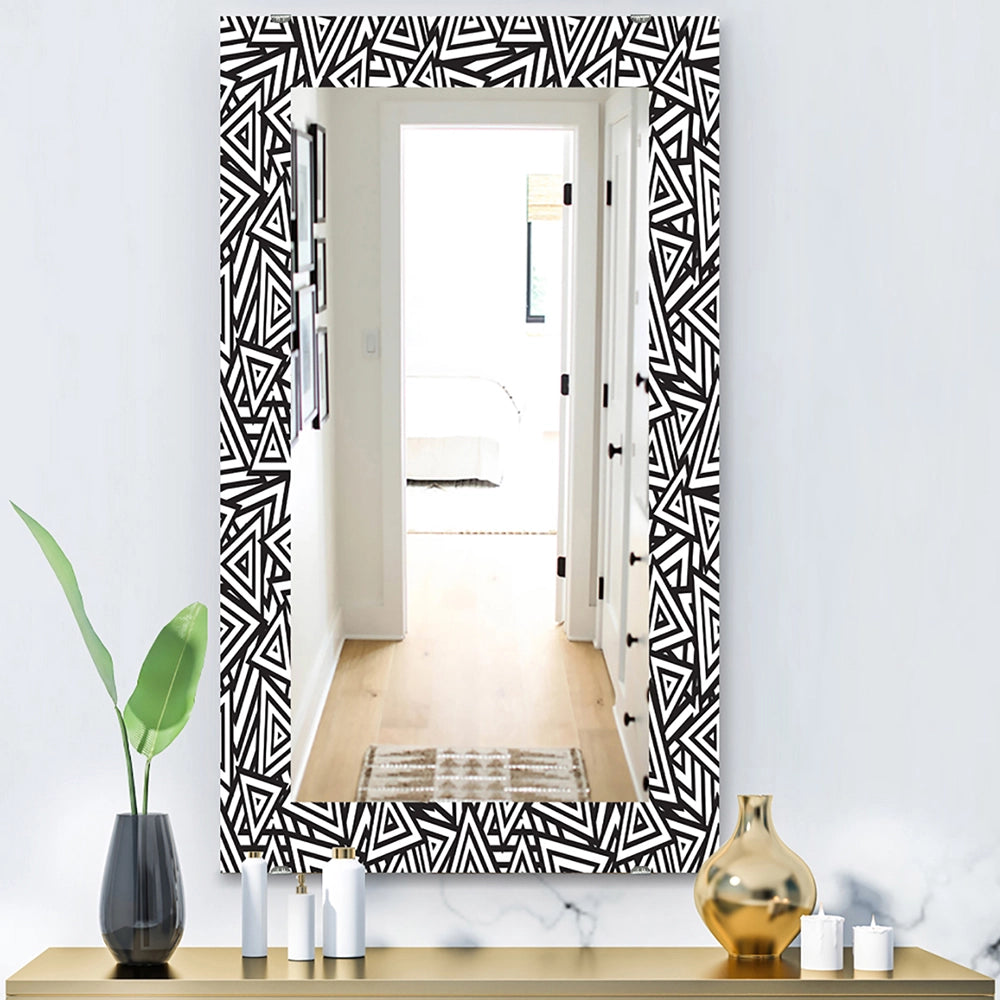 Abstract Rectangle Wall Mirror - Black &amp; White - Large Mirror
