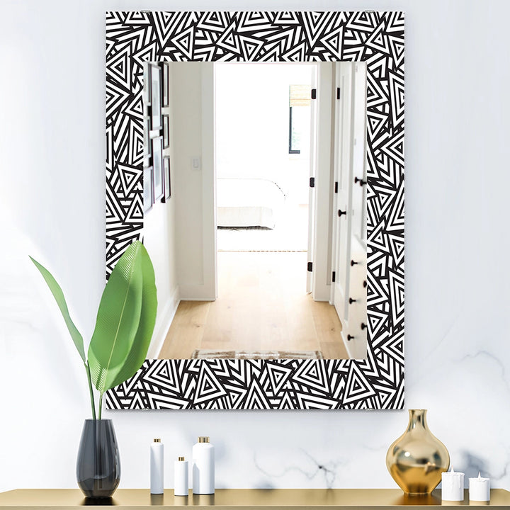 Abstract Rectangle Wall Mirror - Black &amp; White - Large Mirror