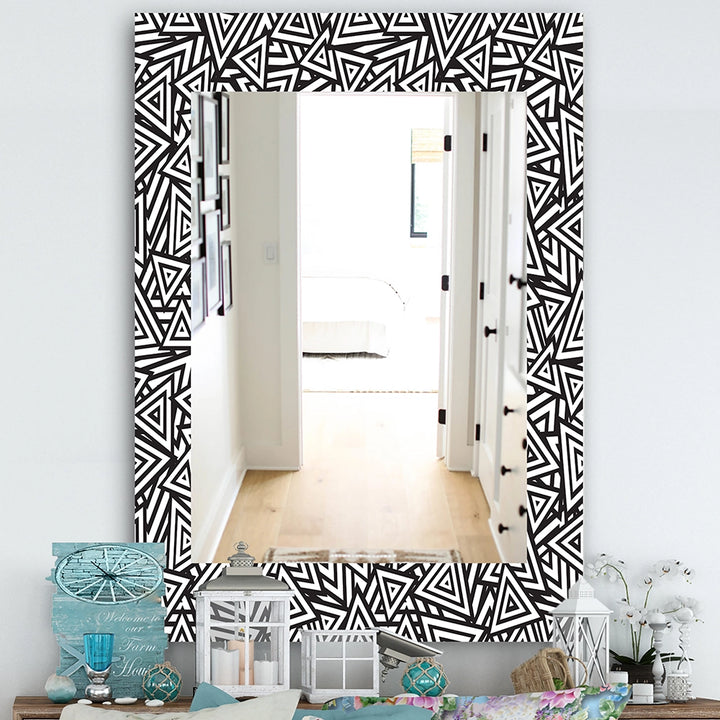 Abstract Rectangle Wall Mirror - Black &amp; White - Large Mirror